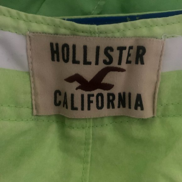 NWT HOLLISTER CALIFORNIA MEN'S BLUE, GREEN, WHITE STRIPED BOARD SHORTS SMALL - Picture 6 of 10